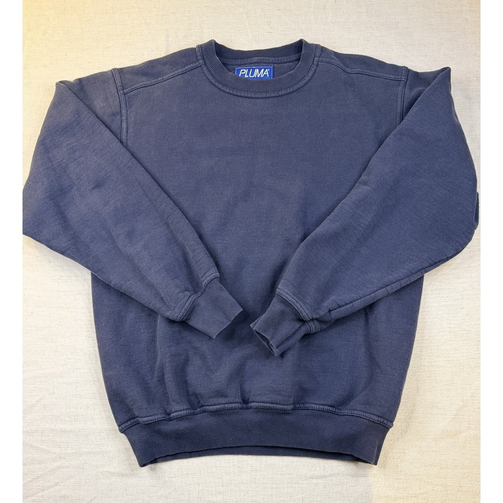 VTG 90s Pluma By Russell Athletic Sweatshirt Mens Medium Blank Blue Crewneck